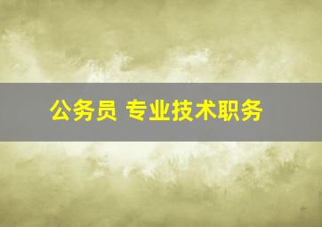 公务员 专业技术职务